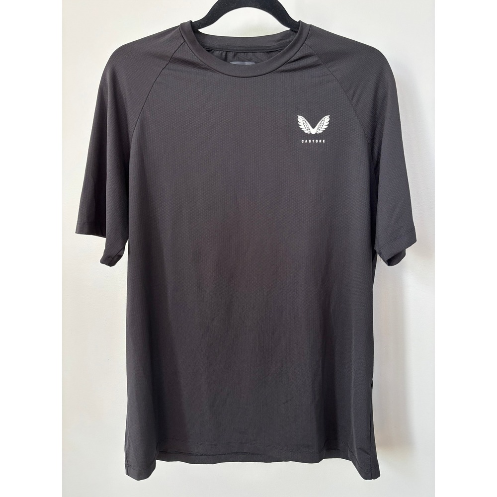 Castore Mens Advanced Performance Training Shirt Black Textured Gym Tee Large